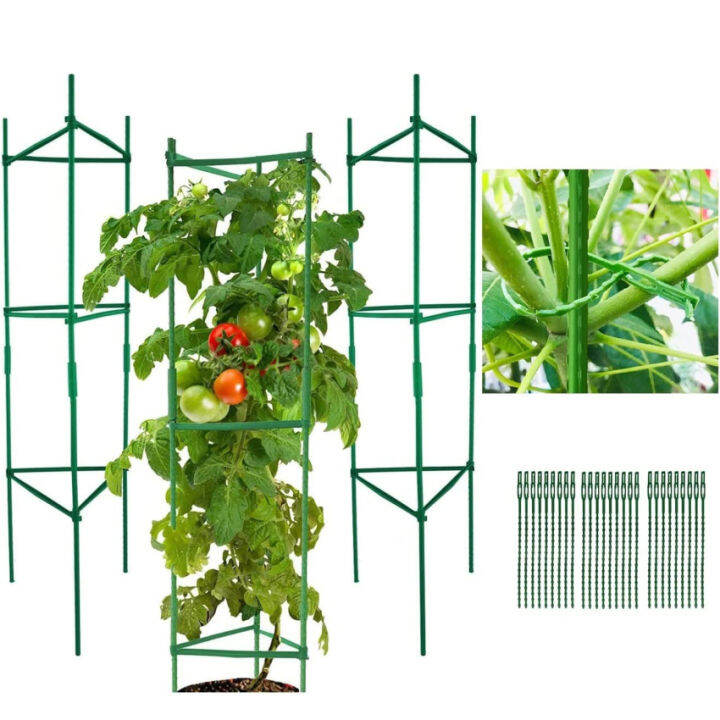Tomato Cages,3 Packs Plants Support Stakes 4 Feet High Adjustable