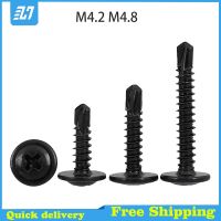 Cross Round Head Flat Head Drilling Screw With Pad Self Tapping Screws With Washer Black 410 Stainless Steel M4.2 M4.8