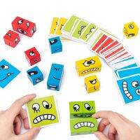 ┋☊♚ Cube Face Changing Building Blocks Board Game Cartoon Puzzle Montessori Toys Wooden Level Game Thinking Challenge Kids Toys