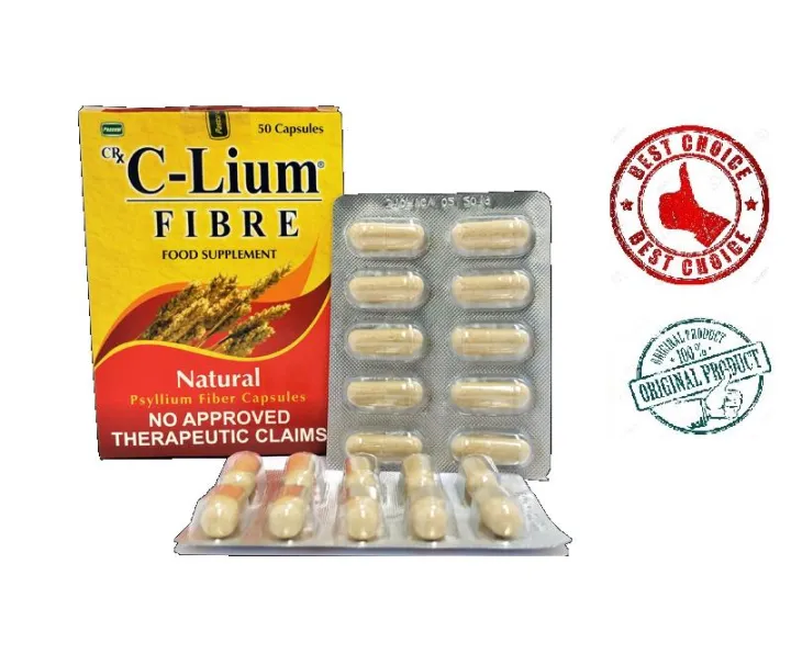 CLium Fiber Psyllium Capsule 25mg, 1 box x 50 capsules CLIUM Lazada PH