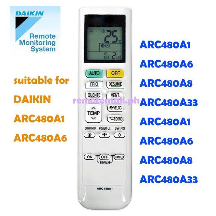 Air conditioner remote control Daikin inverter ARC480A1 ARC480A6