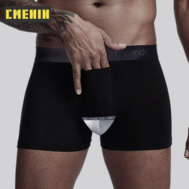 cmenin-official-sotre-boxer-for-men-กางเกงใน-1-ชิ้น-ขายร้อนใยนมผู้ชายเซ็กซี่ชุดชั้นในกางเกงบ็อกเซอร์-quick-dry-mens-boxershorts-กางเกงบ็อกเซอร์-logo-นักมวยยาว-ad321