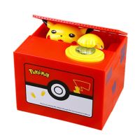 【LZ】❈  Mealheiro Pokémon Eletrônico Figura de Ação Pikachu Caixa De Dinheiro De Plástico Anime Cartoon Roubar Moeda Brinquedos para Crianças Presente