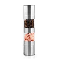 QTCF-Pepper Grinder 2 In 1 Adjustable Ceramic Pepper Mill Salt Grinder Stainless Steel Spice Grinder For Kitchen Cooking Bbq Tools