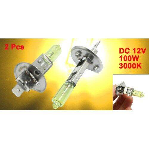 worth-buy-2ชิ้นหลอดโคมไฟไฟตัดหมอก-led-dc-12v-100w-h1-3000k-สีเหลืองพิเศษ