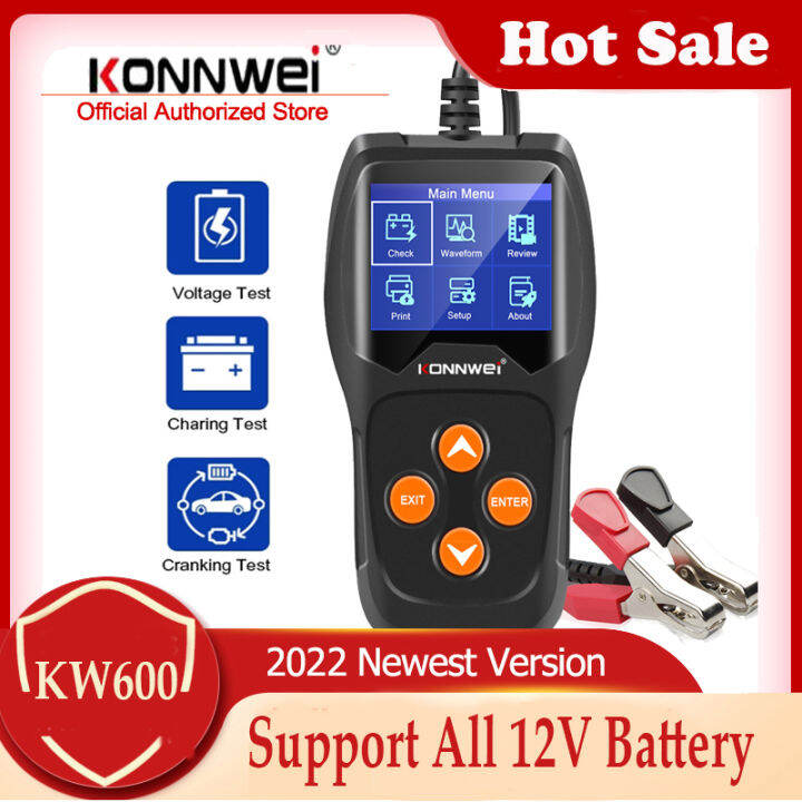 KONNWEI KW600 Car Battery Tester 12V Vehicle Battery Analyzer 100 to 2000CCA Car Quick Cranking