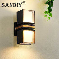 SANDIY Outdoor Wall Lamp Waterproof Garden Light UP&amp;Down Sconce Rotatable Night Light for Gate Balcony Yard 110V220V Black+Gold