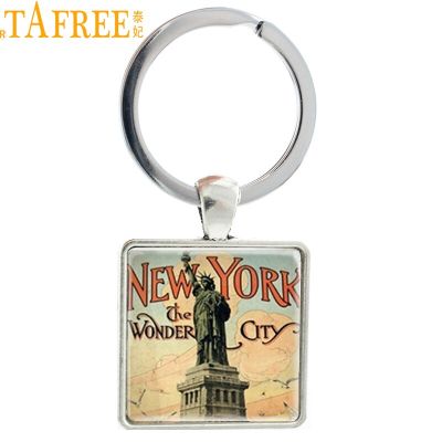 TAFREE Statue Of Liberty keychain New York The Wonder City keyring United States National key chain ring American Jewelry AA28 Key Chains