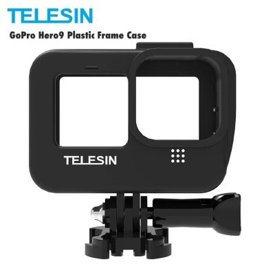 TELESIN Gopro 11 10 9 Vlog Plastic Frame Case Double Cold Shoe Battery Side Cover Hole กรอบเฟรม GoPro Hero 9 10 11 Black