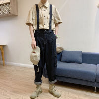 Idopy แฟชั่นผู้ชาย R หลวม Cargo กางเกงยีนส์ Denim Overalls Hi Street สไตล์ Streetwear Jumpsuits สำหรับชายกางเกง