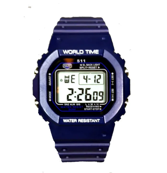 Techno Active World Time Digital Sports Watch Blue Lazada PH