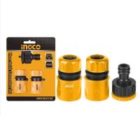 INGCO ชุดข้อต่อสายยาง 3 ชิ้นชุด รุ่น HHCS03122 ( Hose Quick Connectors ) ข้อต่อสวมสายยาง ข้อต่อเครื่องฉีดน้ำ