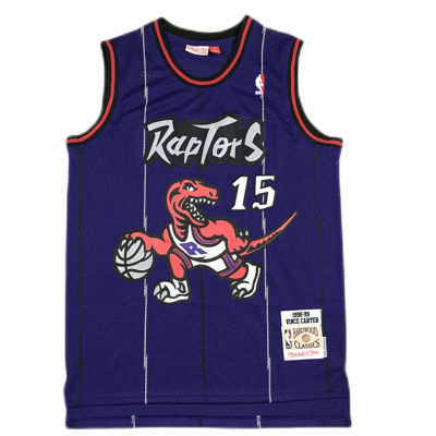 2022สีม่วง Swingman Jersey NO.15 Toronto Raptors 1999 Vince Carter บาสเกตบอลเสื้อผ้า NBA _ Mitchell & Ness Hardwood Classics สำหรับชายคุณภาพสูงแท้ Breathable