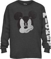 Mad Mickey Mouse Distressed Graphic Classic Vintage Disneyland World Men’s Adult Long Sleeve T-Shirt