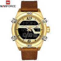 NAVIFORCE Nd Watch 9128 Belt อเนกประสงค์กันน้ำอิเล็กทรอนิกส์ + นาฬิกาข้อมือควอทซ์ปฏิทินขุนนางนาฬิกาสำหรับผู้ชาย