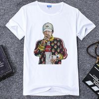 CODhuanglan212 China has Hip Hop PG one Wanciwang Force The Same Red Flower Club Simple Versatile Short Sleeve T-shirts for men and women中国有嘻哈PG one万磁王势力同款