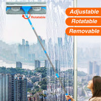 Long Handle Cleaning Brush Window Cleaner Glass Squeegee escopic Rod Household Double-Sided Glass Cleaning Tool With Cloth