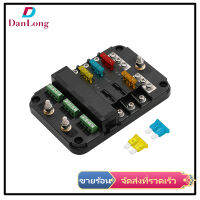 【DANLONG ?】Rv Yacht Fuse Box With Led Indication Light 6-way Multiple Fuses Holder ACC Control For Car Marine Boat