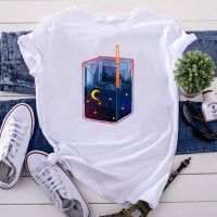 Starry Sky Drink Box Personality T Shirt Women Clothing Hip Hop Womens Tshirts Cotton Printing T-Shirts for Women  WBYA