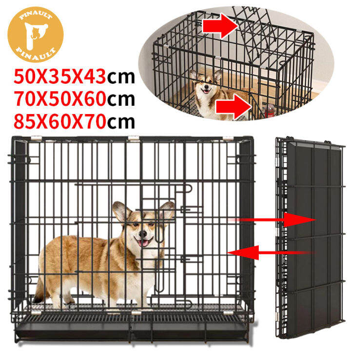 Dog Cage with Poop Tray Heavy Duty Pet Cat Rabbit Cage Foldable Dog House Strong and Durable