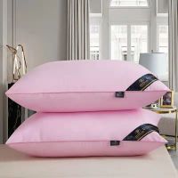 Cotton Pillow Sleeping for Bedroom Five Star Hotel Pink White Pillows Adult Neck Pillow Cervical Pillow 48X74CM Pillow Inner 1PC Travel pillows