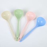 Limited Time Discounts 1Pcs Wheat Straw Rice Ladle Thickened Large Porridge Spoon Long Handled Plastic Kitchen Utensils Kitchen Supplies Cooking Tool