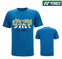 Yonex เสื้อยืดแบดมินตันแขนสั้นสำหรับผู้ชายและกีฬาสำหรับผู้หญิงเสื้อเจอร์ซีย์ชุดที่แห้งเร็วหลวมและใส่สบายเสื้อผ้าลำลองประจำวัน2023