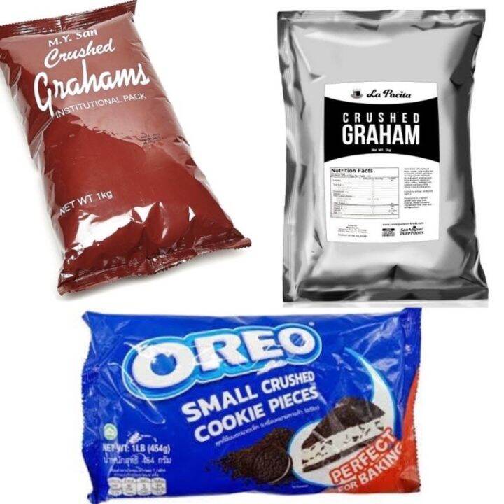 MY San Crushed Grahams 1kg (Graham) / Crushed Oreo 454g / La Pacita