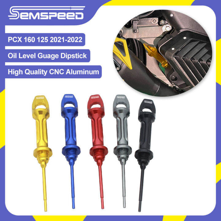 SEMSPEED Motorcycle CNC Oil Level Guage Dipstick Engine Oil Measure For