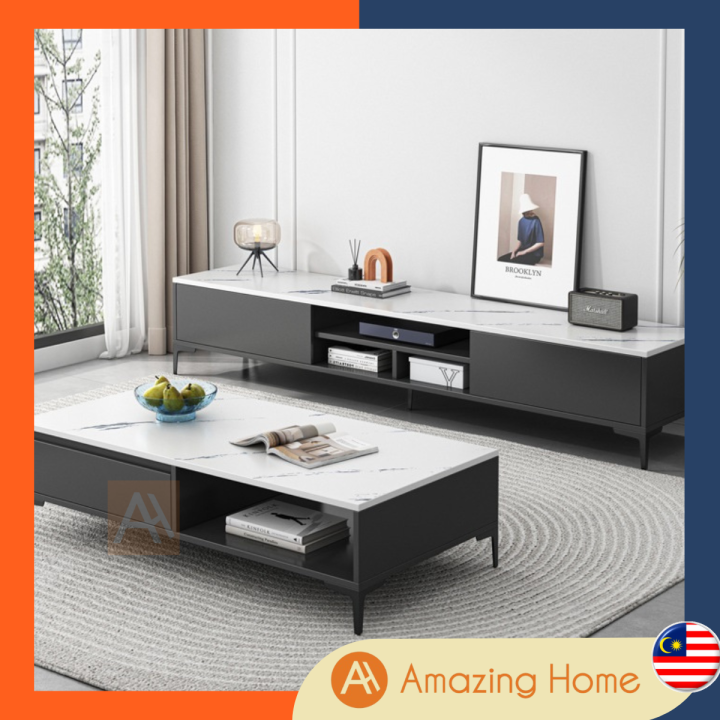 AmazingHome TV + Coffee Table Set Furniture Bundle Set Living Room Bedroom Set Perabot