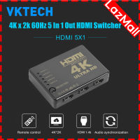 【Trusted】 【Best value for money】 [Vktech] แบบพกพา5X1 HDMI Switch Splitter Box Video Switcher Selector สำหรับ DVD HDTV แล็ปท็อปโปรเจคเตอร์