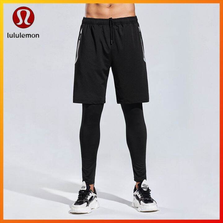 lululemon-ใหม่-กางเกงกีฬา-ขาสั้น-ยืดหยุ่น-แห้งเร็ว-สองชิ้น-สําหรับผู้ชาย-ใส่ออกกําลังกาย-เล่นโยคะ-วิ่ง-c625