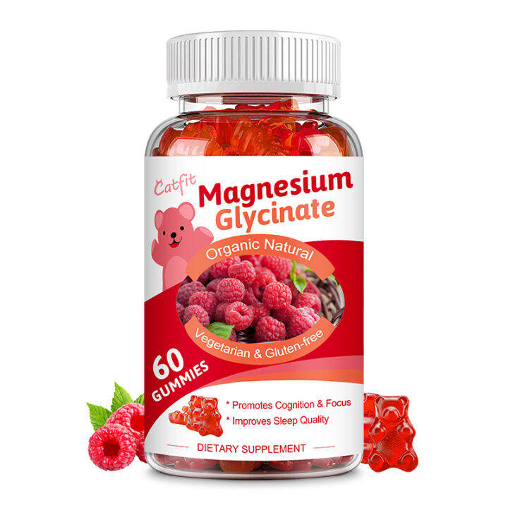 Catfit Glycine Magnesium Gummy Magnesium Supplement Vitamin D B6 ...