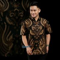 PRIA Bswart Batik HRB026 Kenongo Hem Short Sekar Jagat Pekalongan M L XL Batik Men