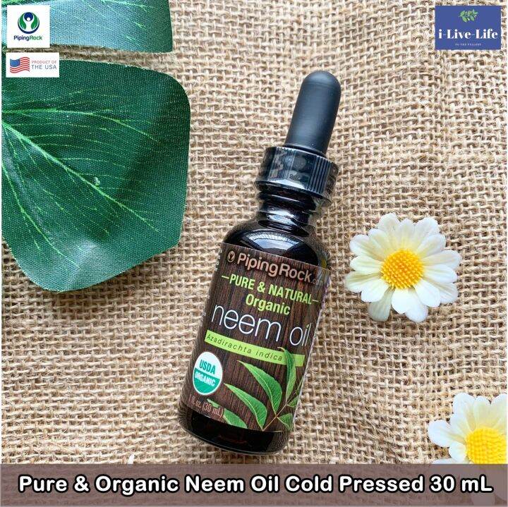 น้ำมันสะเดาสกัดเย็นบริสุทธิ์-100-ออแกนิค-pure-amp-organic-neem-oil-cold-pressed-30-ml-pipingrock