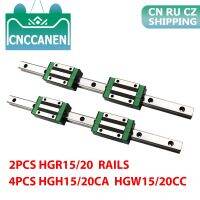 【HOT】✗ 2PCS HGR15 HGR20 Linear Guide Rail 4PCS HGH15CA HGH20CA / HGW15CC HGW20CC Block Carriage for Router Engraving