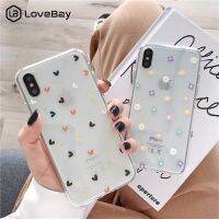 【LZ】 Lovebay Soft Clear Floral Love Heart Phone Cases For iPhone 11 12 13 Pro Max X XR XS Mini 7 8 6s Plus Transparent  Back Cover