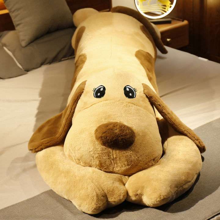 hot-ของเล่นตุ๊กตานุ่มพิเศษตุ๊กตาสุนัขตัวเดียวขนาดใหญ่นอนบนเตียงหมอนขายาวสำหรับเด็กวัน