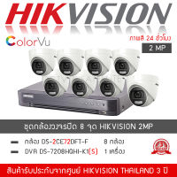 HIKVISION ชุดกล้องวงจรปิด 8 กล้อง รุ่น DS-2CE76D0T-LMFS  จำนวน 8 ตัว , DVR 7208HQHI-K1(S) จำนวน 1 เครื่อง (ColorVU ภาพสี24ชั่วโมง Indoor Cam 1080P H.265+ TURBO)