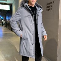 [COD] Medium-length down jacket mens big collar version thick section warm white duck waterproof winter