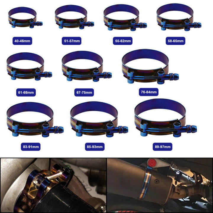 Stainless Steel Hose Clamp Kit 45mm to 98mm Universal TBolt Titanium