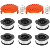 6-package bobbin with 2 covers, compatible with Black Decker lawn mower replacing bobbin automatic feed trimmer line AF-100.