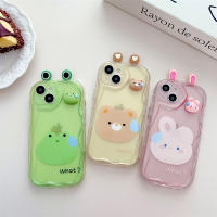 ลายกระต่ายหมีกบ3D การ์ตูนน่ารักแฟชั่นสำหรับ IPhone14 13 12 11 Pro Max สำหรับเคสโทรศัพท์เป็นคู่ความคิดสร้างสรรค์