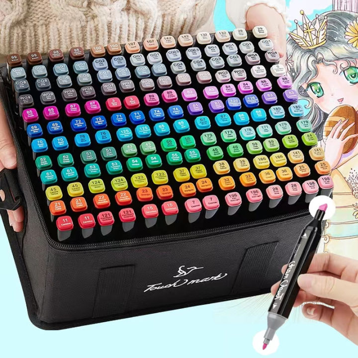 24 Color Markers Pen Set Double Head Oily Drawing Highlighter Aesthetic  Professional Marker Manga Art School Supplies Stationery