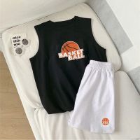 Summer Basketball Popular Logo Printing Leisure Suit Men Loose Vest Joker Sleeveless T-Shirt Trend Shorts A Male