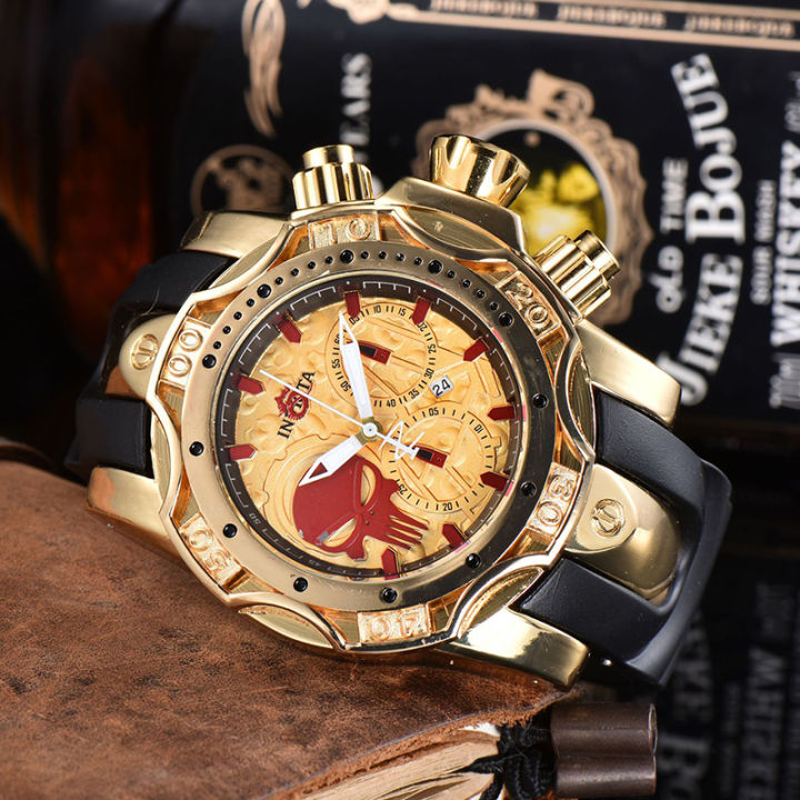 2022invictas-ผู้ชายควอตซ์นาฬิกานาฬิกาข้อมือผู้ชายที่มีคุณภาพสูงยางนาฬิกาผู้ชายนาฬิกาสไตล์คลาสสิก