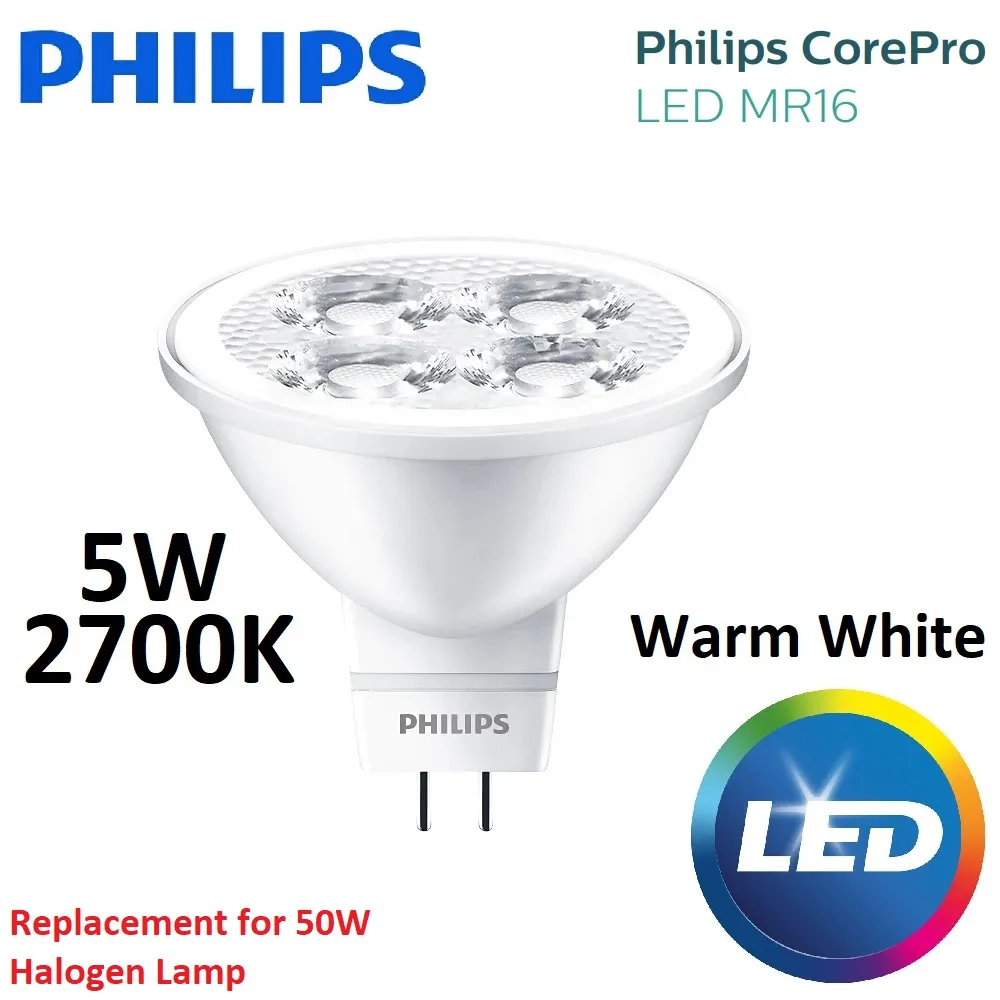 Philips CorePro MR16 LED 12V 2700K 24D GU5.3 400lm Warm White Core Pro Led Bulb Led Lamp | PH