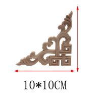 แกะสลักแบบไม่ทาสีสไตล์ยุโรปใบไม้ดอกไม้ยาวเฟอร์นิเจอร์ไม้ยางพารามุมไม้ Applique Onlay ไม้ประดับ