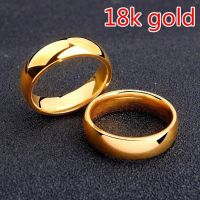 Luxury Fashion Golden Engagement Wedding Ring Couple Ring Simple Fashion Style Fine Jewelry Anniversary Gifts Men and Women Ring