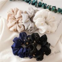 【Ready Stock】 ♠✙ C18 Women Hair Rubber Bands/Shining Star Chiffon Hair Scrunchie Hair Tie/Rubber Bands Hair Accessories